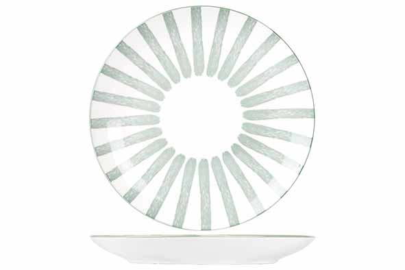 Тарелка мелкая d 20,5 см, цвет белый / зеленый