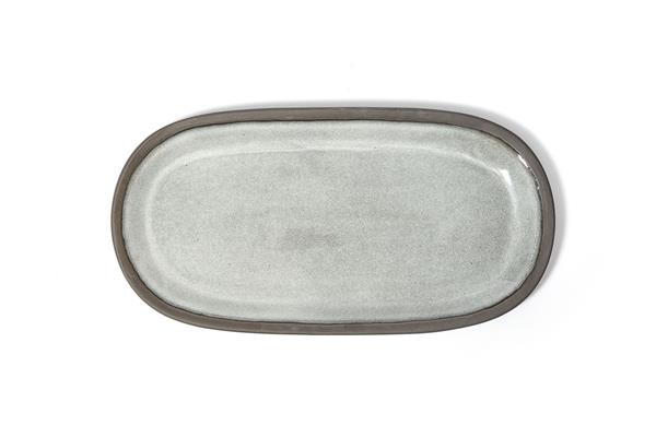 Блюдо овальное 36x18,5 см, керамика, цвет серый, Laguna