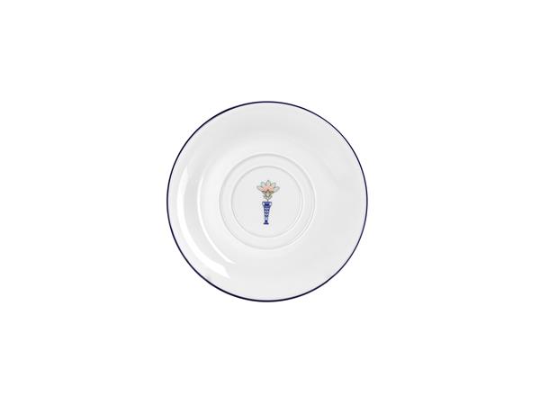 Блюдце для чайной чашки 15 см, кант синий, Vaso Piccolo DS19