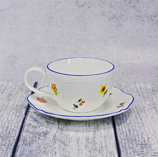 Чашка 350 мл, 13,5x10 см h 6,5 см, фарфор, Grazia с деколью Цветы