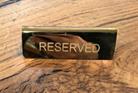 Табличка RESERVED, латунная с полировкой, 10х3,5 см
