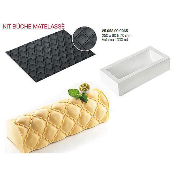 Форма кондитерская Silikomart KIT BUCHE MATELASSE, силикон, 25*9*7(h) см, Италия