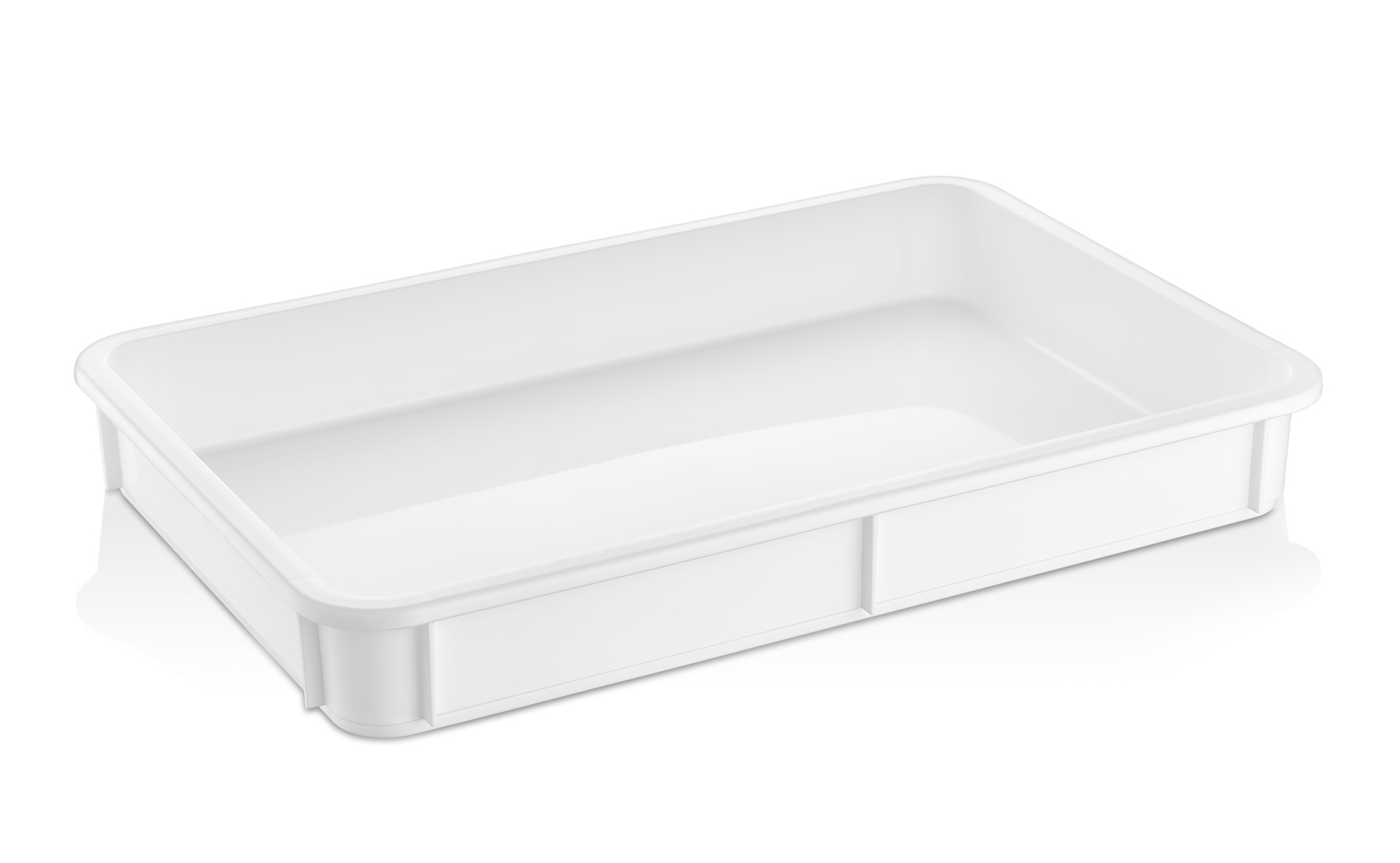 Контейнер для теста 300*400*75 мм. (-40/+70℃) прямой, сплошной, мороз-кий, белый п/п (крышка 77155) GP /1/12/