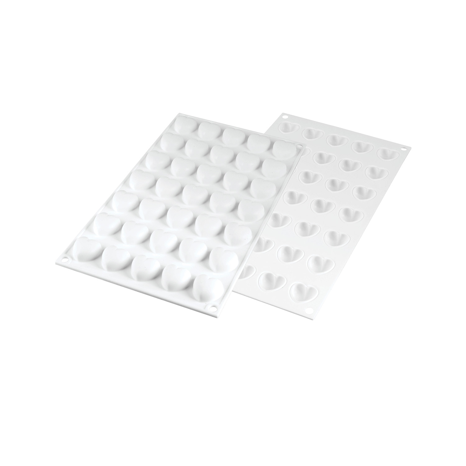 Форма для выпечки 35 ячеек 5 мл. 23*25 мм. h=13 мм. Микросердце силикон Silikomart /1/10/