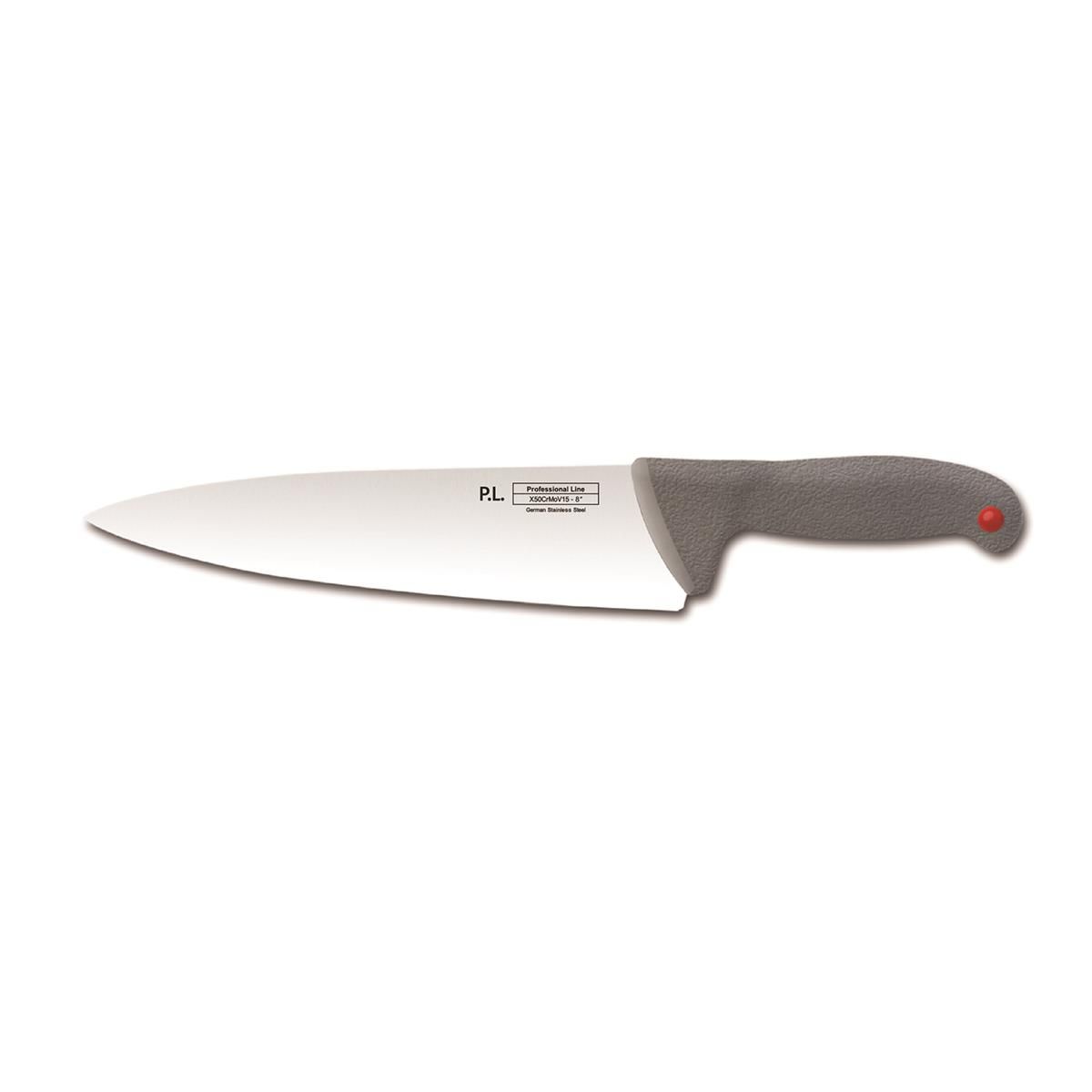 Нож PRO-Line с цветными кнопками 20 см, серая пластиковая ручка, P.L. Proff Cuisine