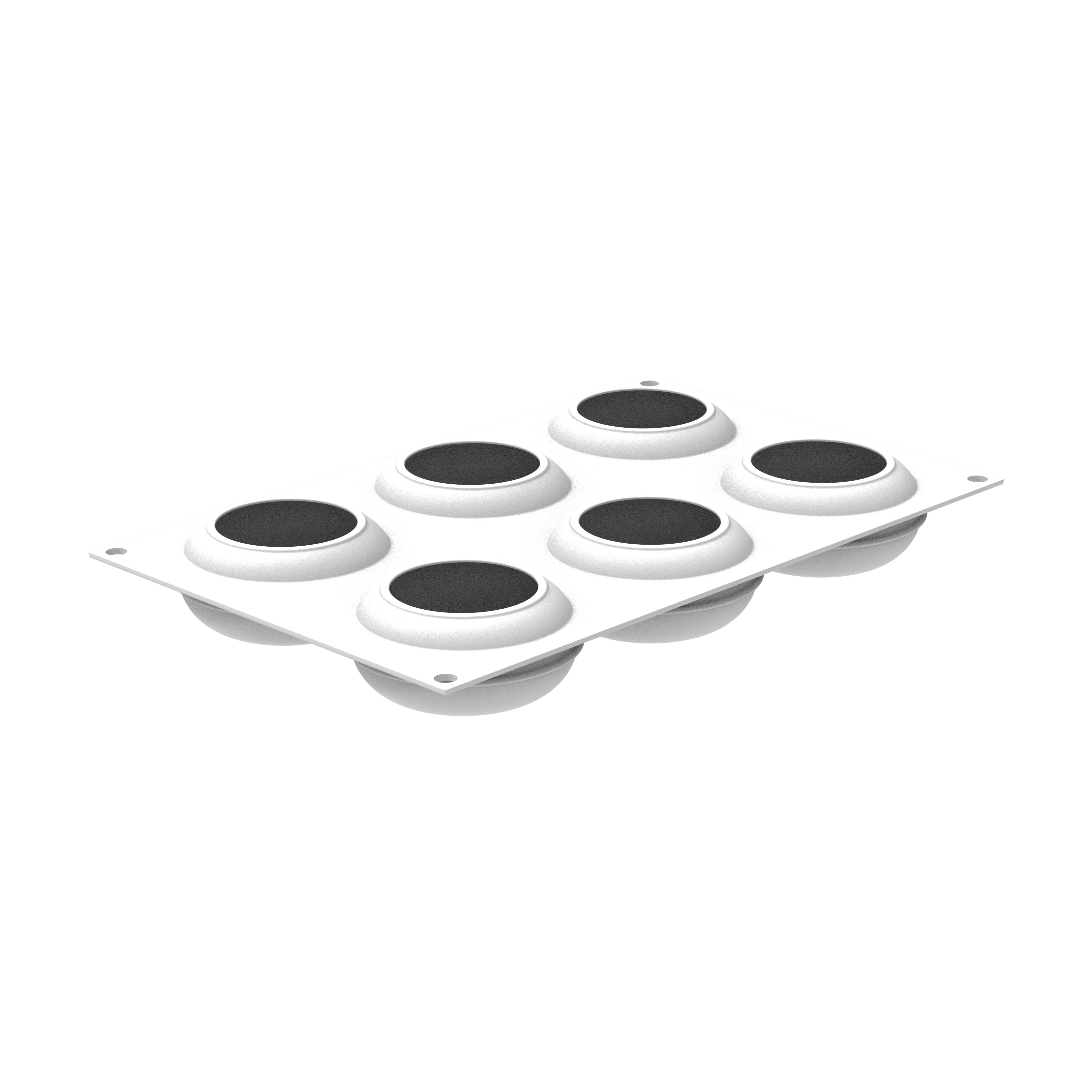 Форма для выпечки 145 мл. 6 ячеек d=78 мм. h=37 мм. Камень силикон Silikomart /1/10/