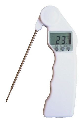 Термометр-зонд электр. цифр. (-50°C /+300°C) цена дел-я 1°C бел, (дл. зонда 12 см) Tellier /1/