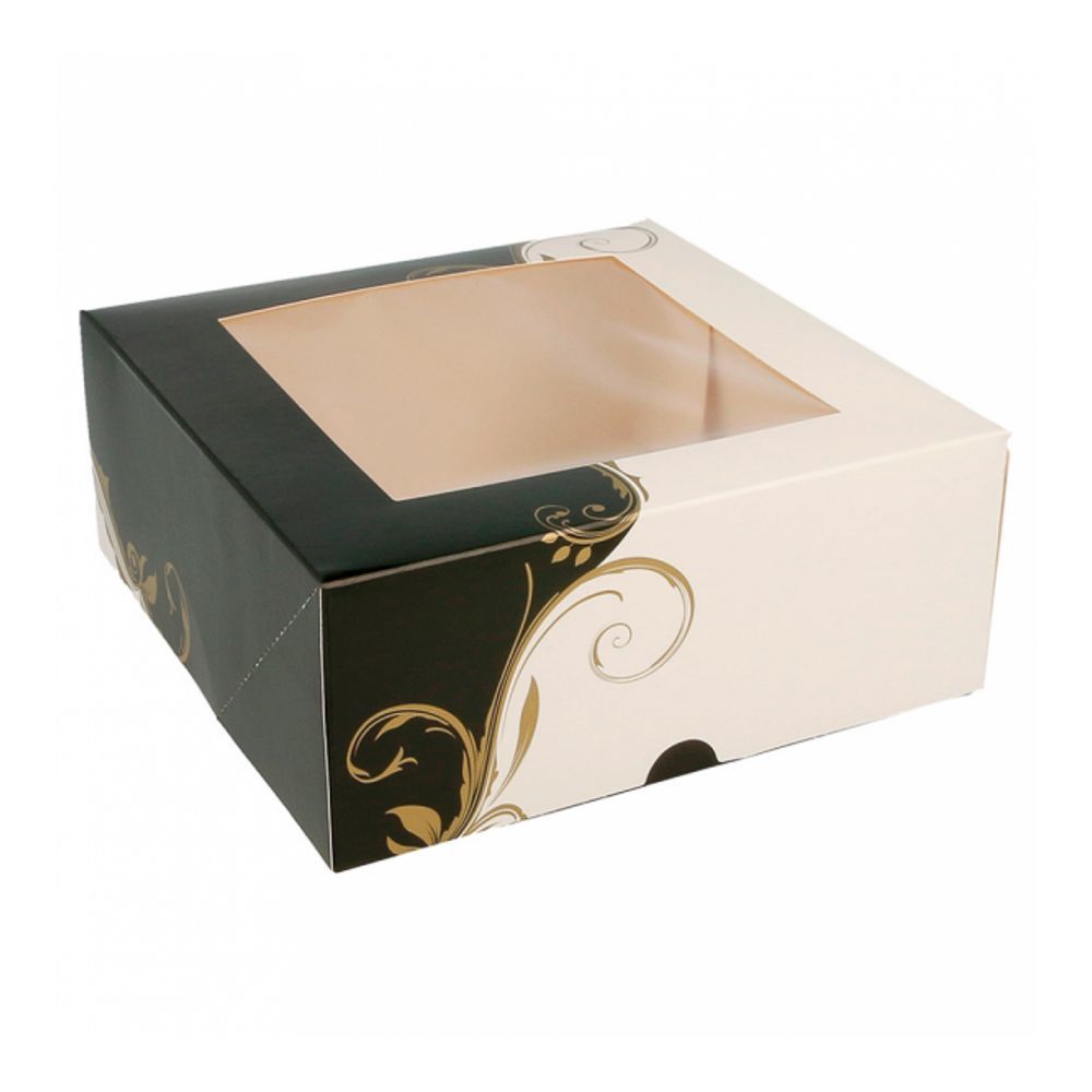 Коробка для торта с окном 18*18*7,5 см, белая, картон 275 г/см2, Garcia de PouИспания